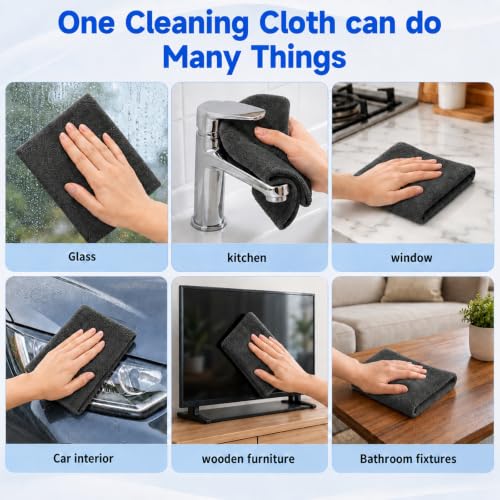 Microfiber Cleaning Cloth - Streak-Free Multi-Surface Wipes for Glass, Kitchen, Car, Screens