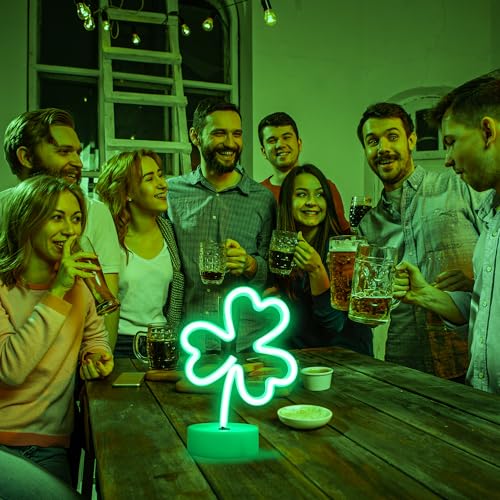Clover Neon Sign - Green LED Neon Lights USB/Battery Powered, Desktop Decor (Variation: Clover)