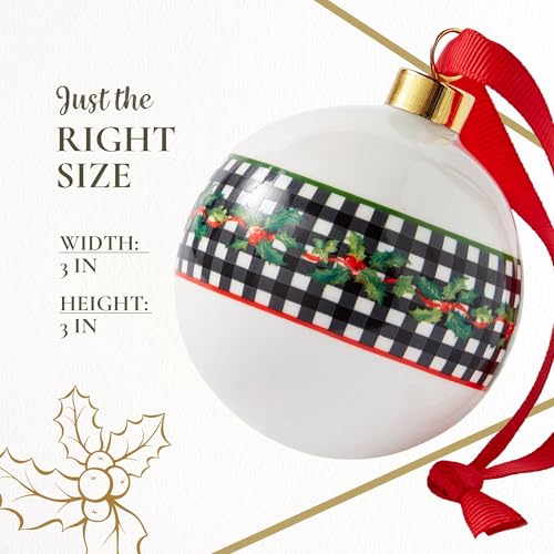 Spode Christmas Tree Bauble Ornament - Round 2024 - Porcelain Festive Keepsake