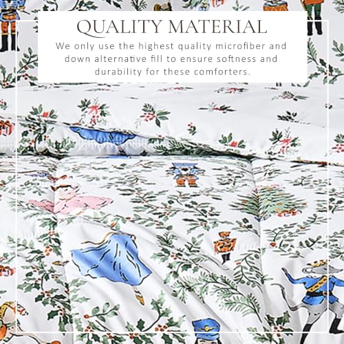 Twin/Twin XL Holiday Comforter Set - All Season Down Alternative Bedding - Nutcracker Pattern