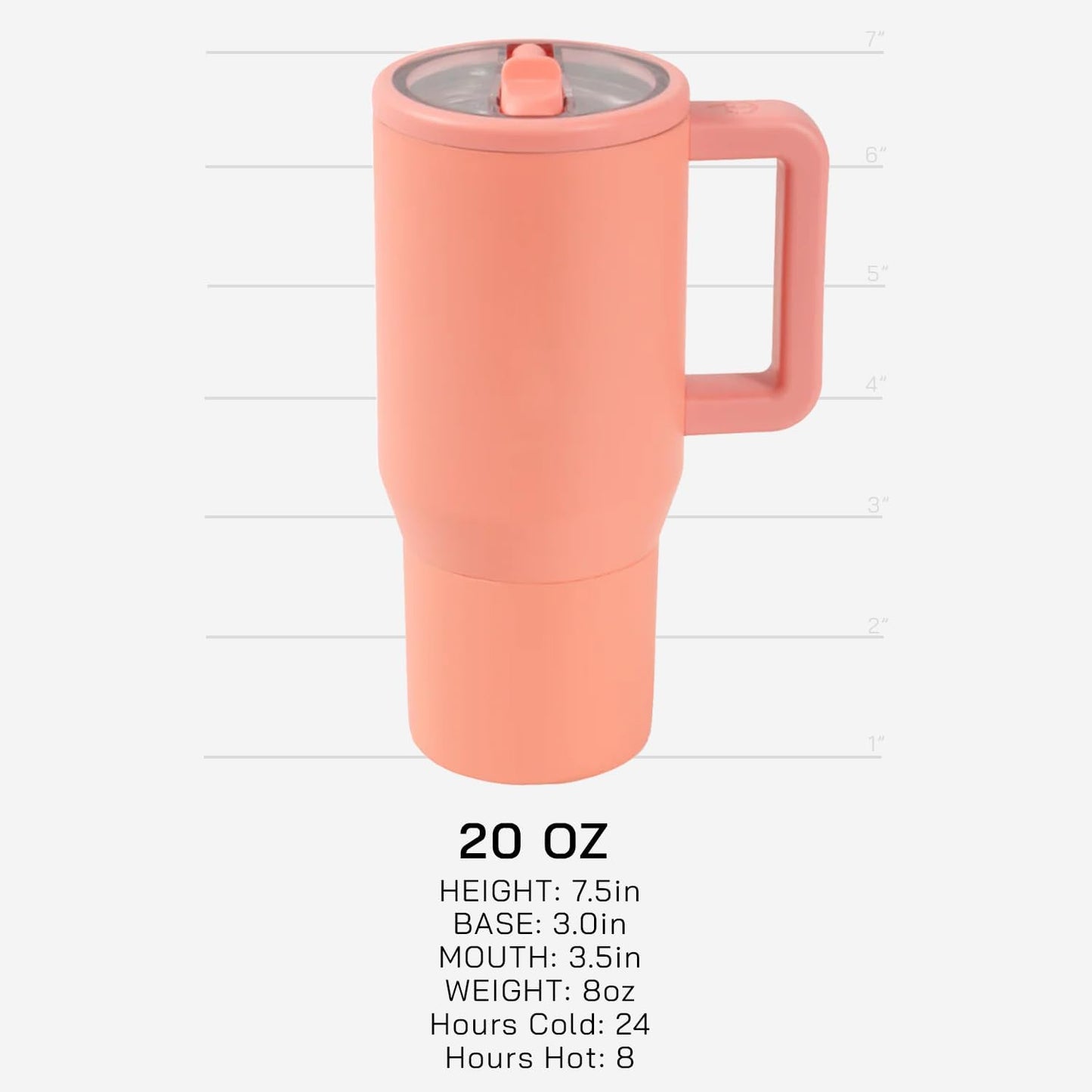 Skiennix Modern 20 Oz Tumbler - Insulated Stainless Steel with Handle & Flip Straw | Leak Resistant, Cream