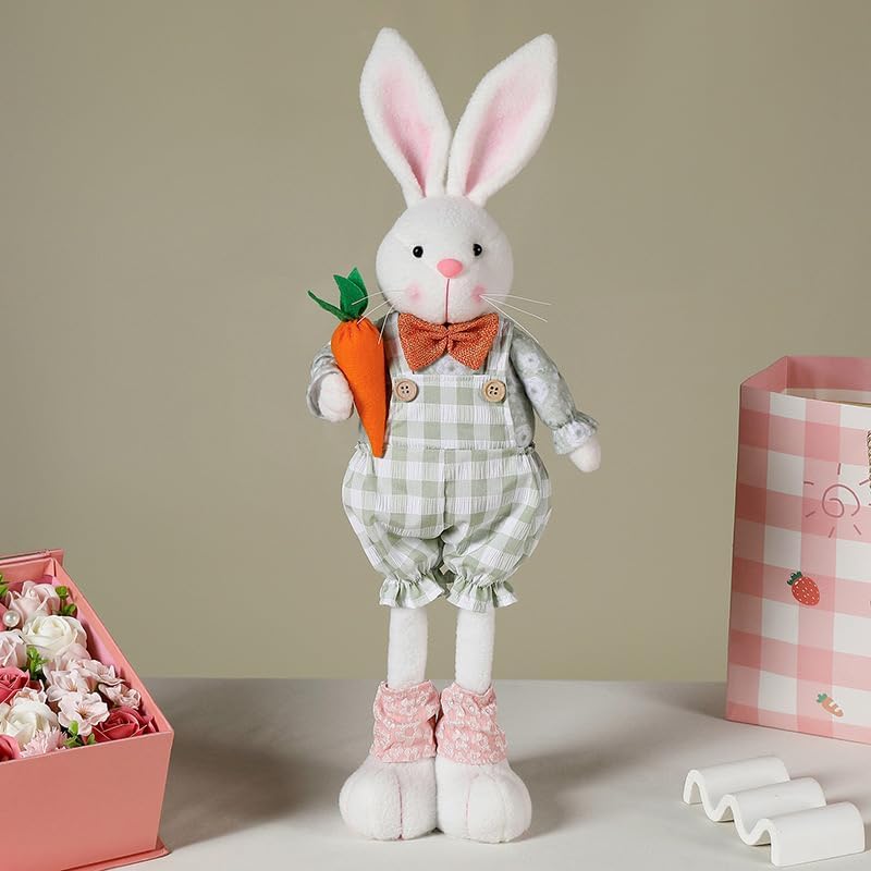 Skiennix Easter Bunny Plush Decoration - Adorable Figurine for Spring Home Decor | Green