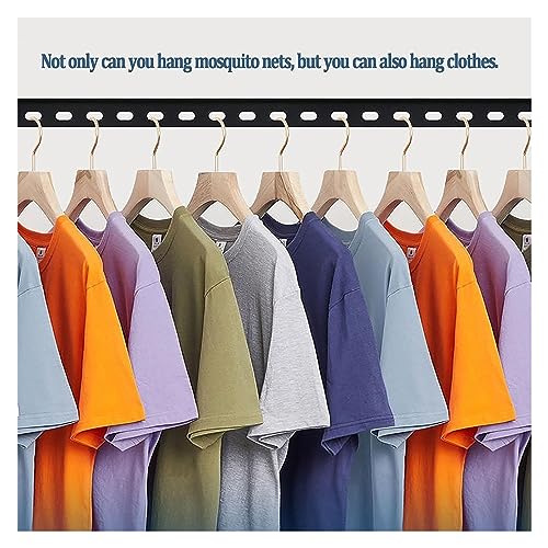 Black California King Mosquito Net Bed Frame Brackets Canopy Poles - Stainless Steel