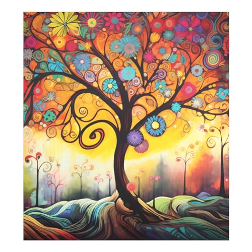 Abstract Tree Dishwasher Magnet Cover Sticker - 23 x 26 in - Magnetic Refrigerator Panel