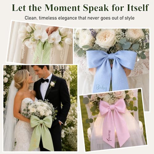 Personalized Wreath Sash for Front Door - Custom Embroidered Ribbon Style 1