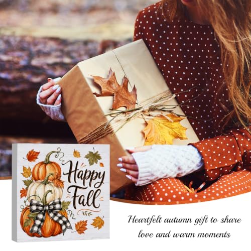Happy3 Fall Wooden Sign - Rustic Pumpkin Autumn Home Decor