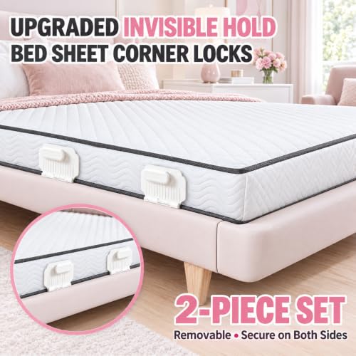 4 Pack Bed Sheet Holders for Corners - Keep Sheets Taut & Secure