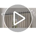 Gold Curtain Rods 36-88 Inch Adjustable Window Treatment Rods with Crystal Finials