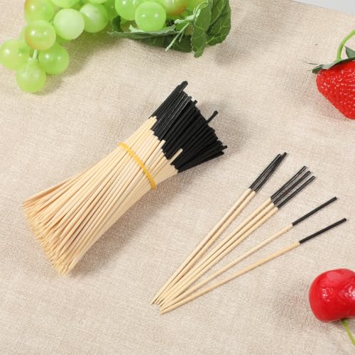 200 Pcs Bamboo Cocktail Picks - Long 4.7 Inch Food Skewers for Appetizers & Decor