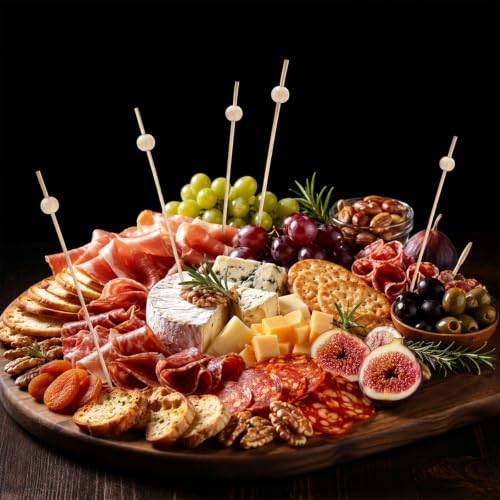 1000 Wooden Cocktail Picks - 4.7 Inch Food & Drink Skewers for Appetizers