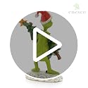 Dr. Seuss Grinch Stealing Christmas Tree Figurine - Hand-Painted Folk Art Holiday Decor