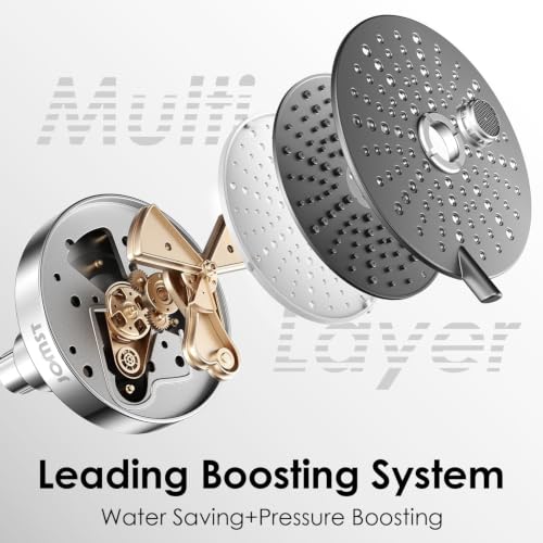 High Pressure Shower Head with 3 Spray Modes, Water Saving Chrome, Universal G1/2" & Self-Cleaning Nozzles
