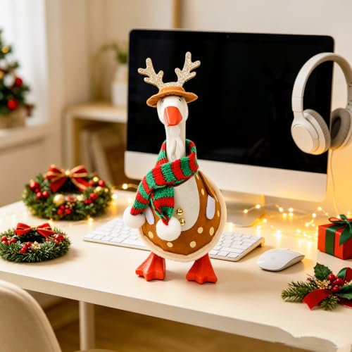 Christmas Reindeer Desk Goose Outfit - Holiday Office Decor Accessory
