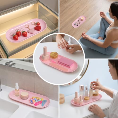Pink Plastic Nail & Jewelry Storage Trays - Set of 4
