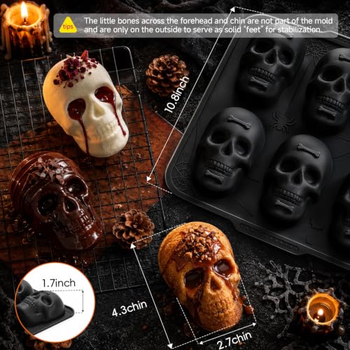 Skull Baking Pan with Metal Reinforced Frame - Halloween Cake Molds - Variation 1