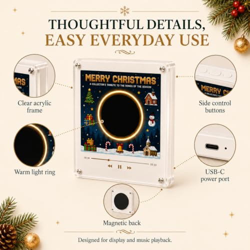 Magnetic Christmas Music Box Player with Interchangeable Discs - Holiday Decor