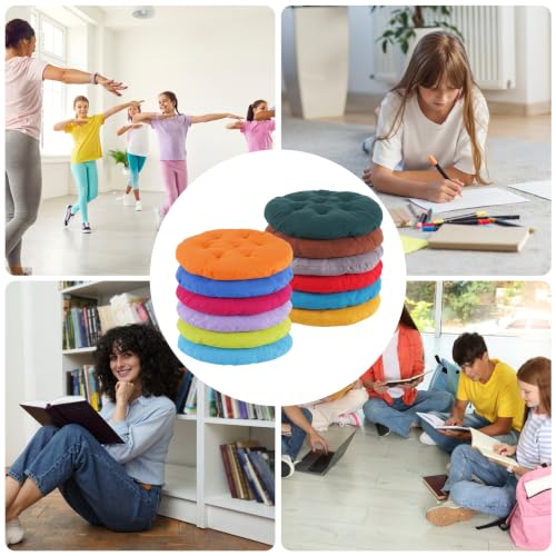 16 Inch Round Floor Cushions for Kids & Toddlers, Flexible Seating, 12 Colors