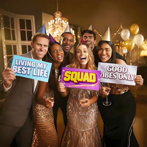 16 Designs Waterproof Photo Booth Props Set for Parties and Events
