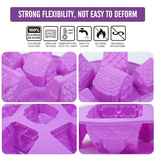 Gingerbread House Silicone Mold - 6 Cavity Non-Stick Christmas Baking Pan