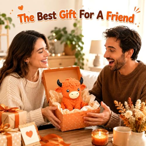 Giant Highland Cow Squishy Toy - Stress Relief Fidget Animal Model, 6 Inch