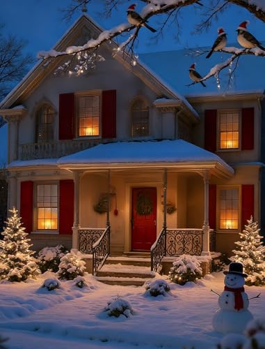 BO-Gold 4 Pack Christmas Window Candle Lamps with Timer & LED Bulbs