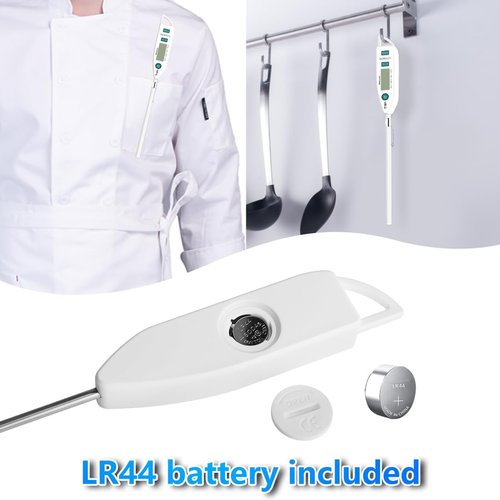 BOMATA Waterproof IPX7 Instant Read Food Thermometer - Long Probe for Cooking, Meat & BBQ | T101 White