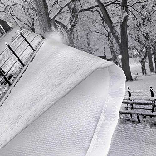 Grey Winter Street View Shower Curtain with Snow Trees, Christmas 72x72 Inches - Christmas3
