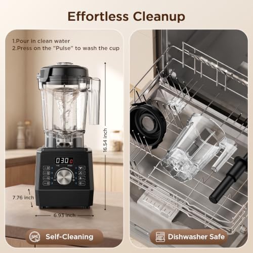 Black 1800W Countertop Blender with 70oz BPA-Free Pitcher, Multiple Presets