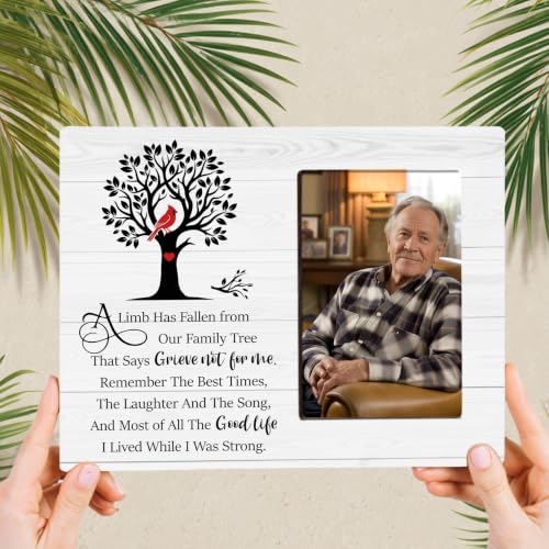 Memorial Picture Frame - Sympathy Gifts for Loss of Loved One, 8x10 Wood Photo Frame