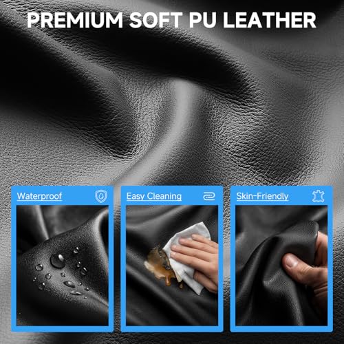Gaming Office Chair with Pocket Spring Lumbar Support Dblack - Ergonomic Wide PU Leather Seat