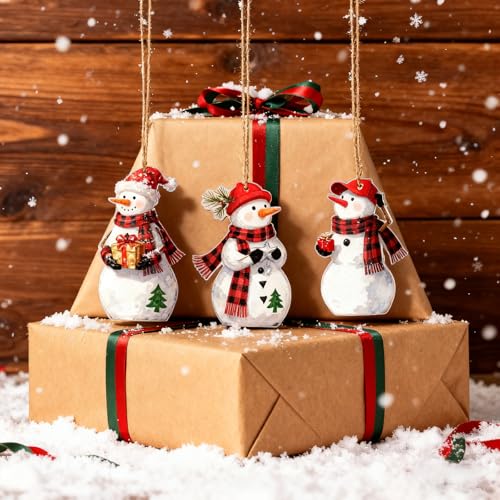 Rustic Christmas Snowman Wooden Centerpiece Set - Holiday Table Decor