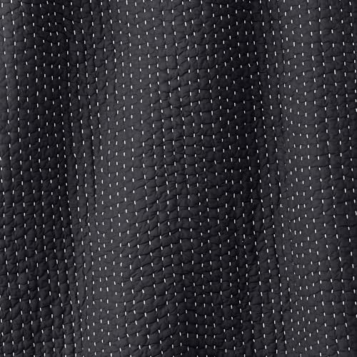 Seed Stitch Quilted Pillow Sham - Black Slate, Standard Size