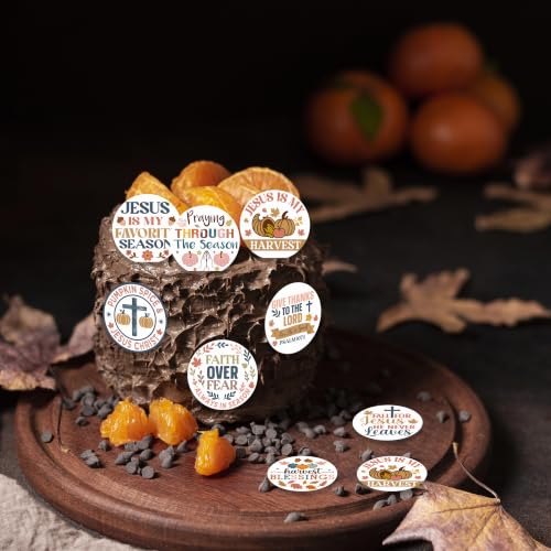 Fall Jesus Edible Cupcake Toppers 36PCS - Thanksgiving Religious Cake Decor