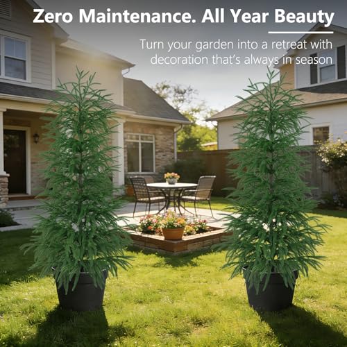 Norfolk Pine Tree Artificial Indoor Outdoor 5FT with Pot - 2 Pack