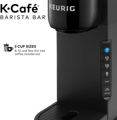 Keurig K-Café Barista Bar Single Serve Coffee Maker - Hot & Cold Brew, 3 Brew Sizes, Black