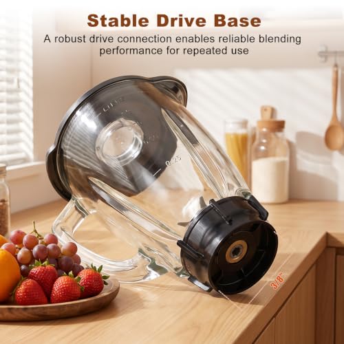 6-Pack Glass Blender Jar Replacement for Oster Classic Series - 6-Cup Pitcher with Blade, Gasket, Lid