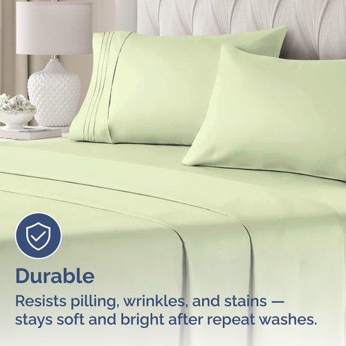 Standard Pillow Cases Set of 4 - Soft Hotel Quality Pillowcase Covers - Comfy Bedding for Women, Men, Kids & Teens - Machine Washable Pillow Protectors - 4 Piece Set - Standard Size Light Sage Green
