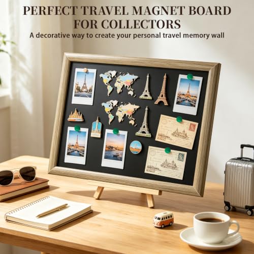 Magnet Wall Board for Fridge & Decor, Large Magnetic Display Frame, Rustic Wooden