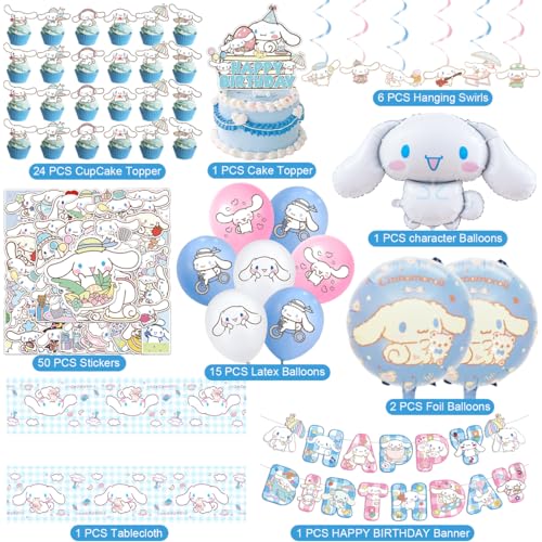 Cinnamoroll Birthday Party Decorations Set - Banner, Balloons, Toppers & More
