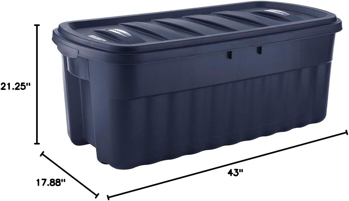 Rubbermaid 50 Gallon Roughneck Storage Tote - Durable, Reusable Plastic Bin for Organizing