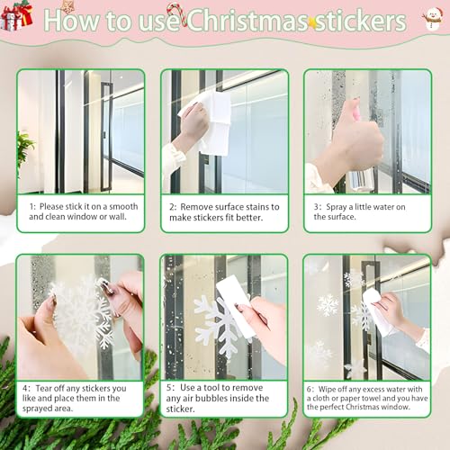 Christmas Window Clings Snowflake Decorations for Glass Windows - 147 Pieces