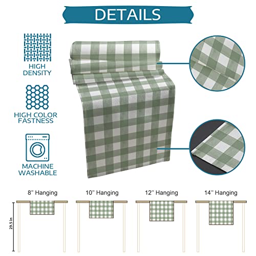 Sage Green Buffalo Plaid Table Runner 13x108 Inches Farmhouse Decor - Sage Green