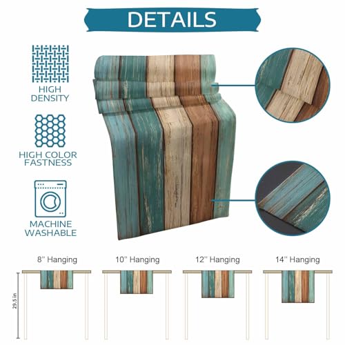Cotton Linen Geometric Table Runner - Rustic Rectangular Plate Mat for Dining & Home Decor 13x108 inches
