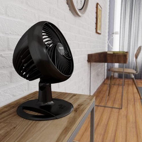 Honeywell TurboForce Table Fan - 10 Inch Oscillating Design with 3 Speed Settings | Black (Renewed)