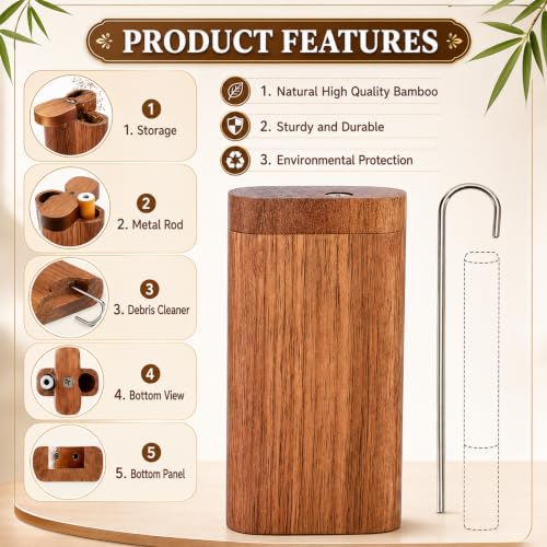 Minimalist Wooden Storage Box with Lid - Natural Oak Desktop Organizer