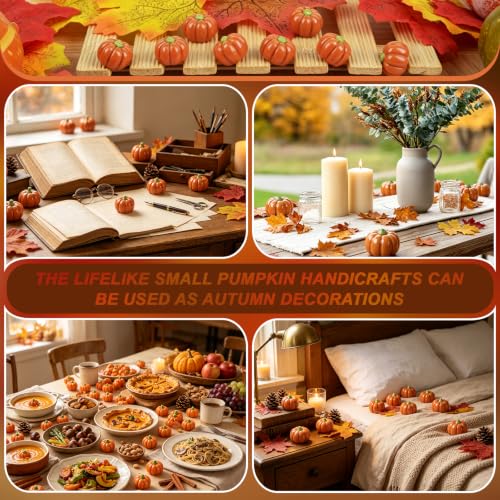 Mini Fall Pumpkin Resin Pumpkins - 120 Pcs Artificial Decor for Autumn