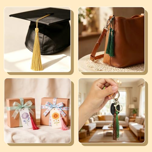 Gold Tassel Bookmark Charm Decoration - 100pcs DIY Craft Supplies