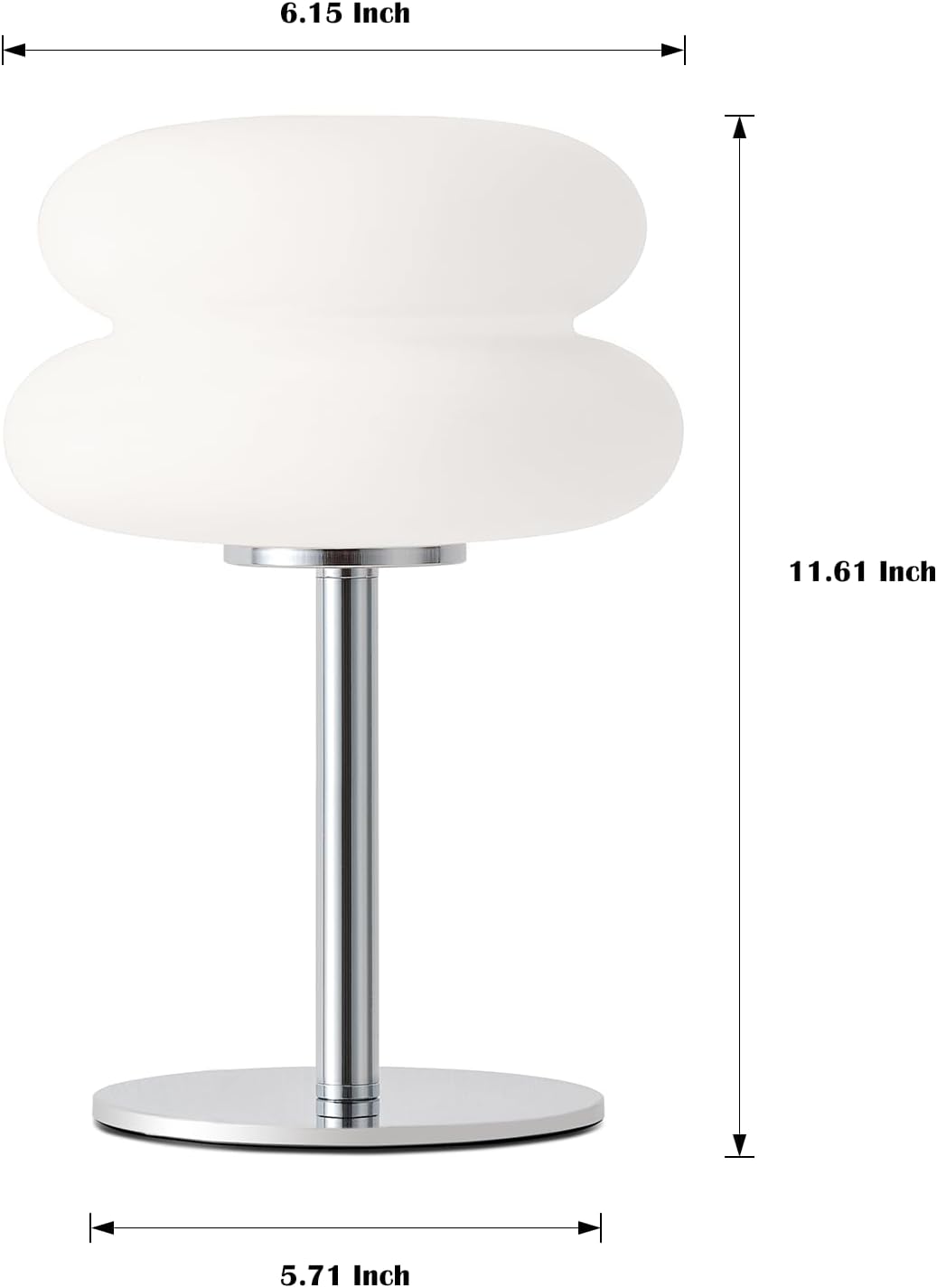 Skiennix White Mushroom Lamp - Dimmable Mid Century Modern Bedside Light for Home Decor | Cute Ambient Lighting