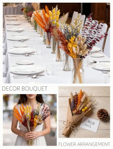 Fall Dried Flowers Set - 12 Natural Preserved Flowers for Decor - Variation: Fall