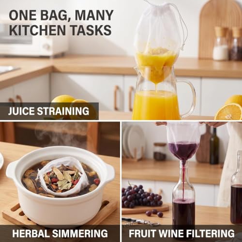 10 Pcs Fine Mesh Nylon Straining Bags for Homebrew Beer Wine & Cider Brewing